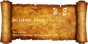 Wildner Erna névjegykártya